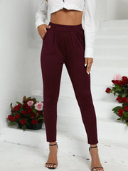 Skinny High Waist Cigarette Pants for Work Women