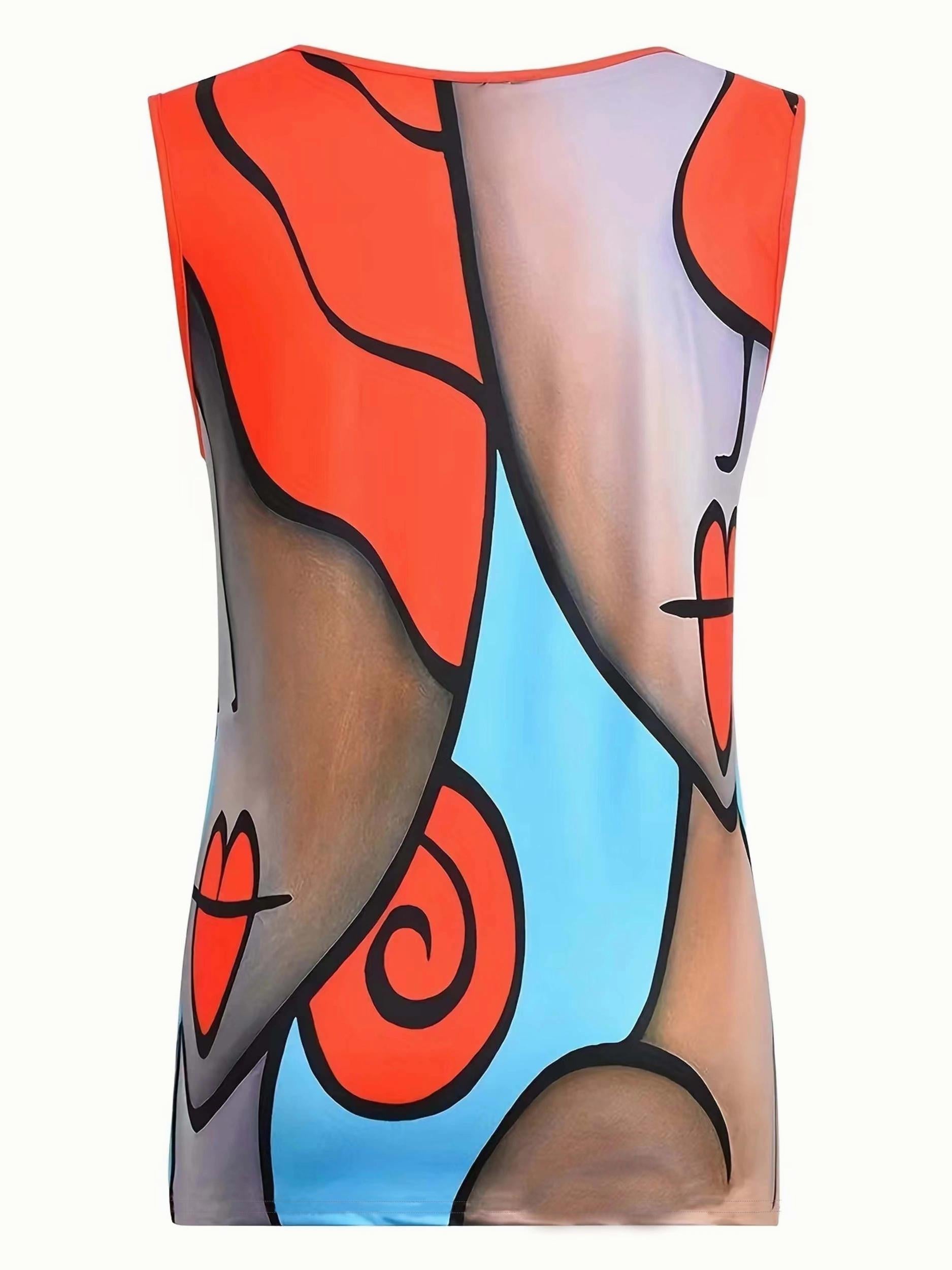 Abstract Graphic Print Tank Top