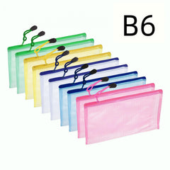 10pcs B6 Waterproof Plastic Zipper Pen Case Folder Pocket Travel Bag