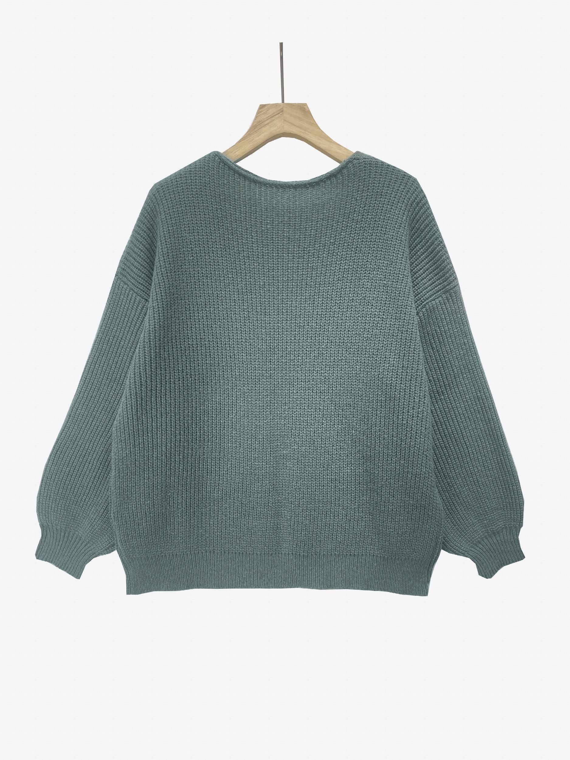 Open Front Loose Long Sleeve Cardigan for Women