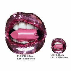 Sequin Lip Heat Transfer Stickers Iron On DIY Accessories