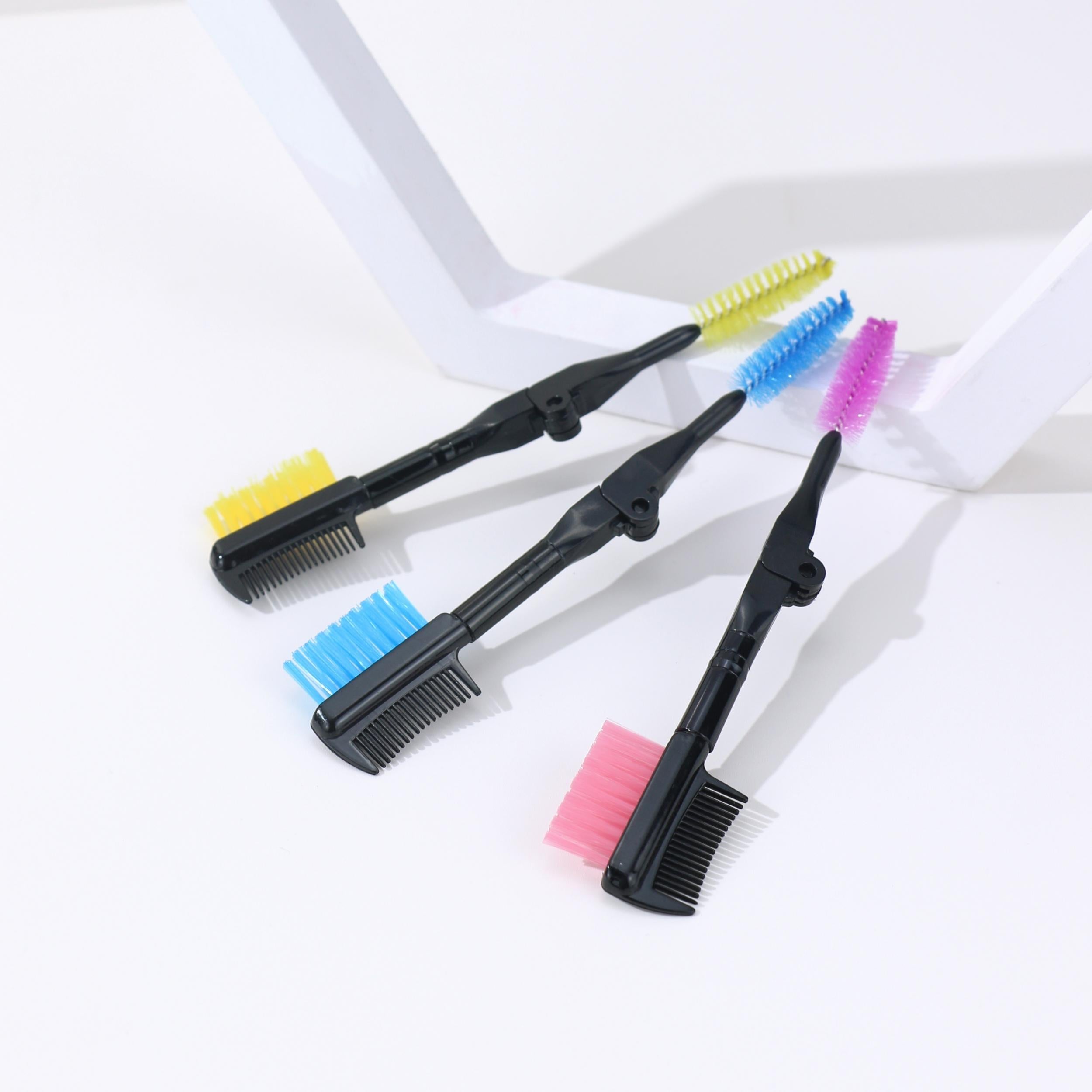 Portable Eyebrow Eyelash Brush Dual Comb Extension Brush