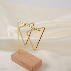 Y2K Style Stainless Steel Geometric Triangle Earrings Set