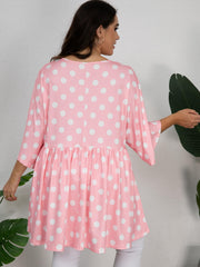 Polka Dot V Neck Stretch Sleep Dress