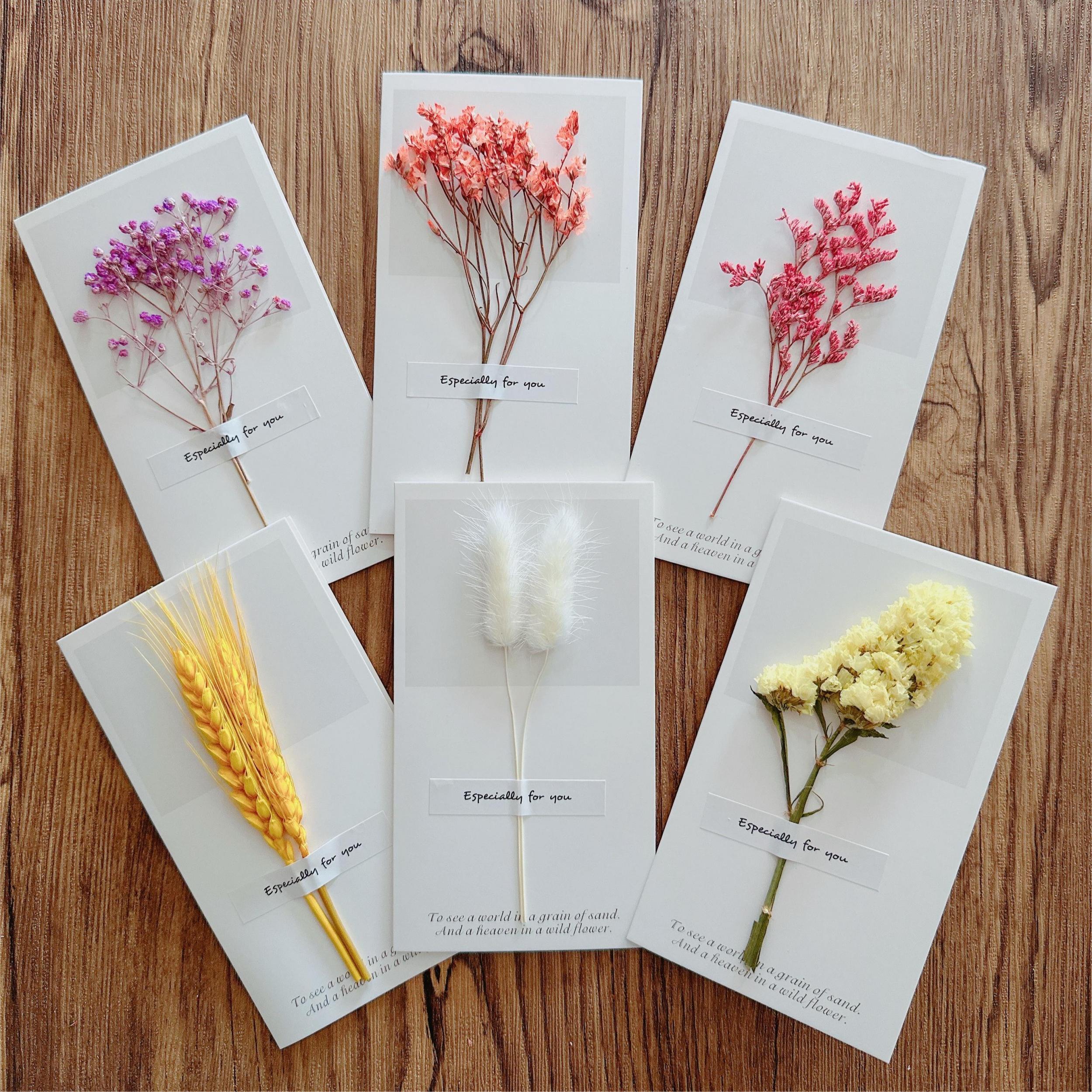 Dry Flower Greeting Card Birthday Father's And Mother's Christmas Halloween