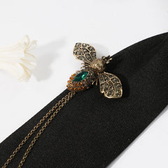 Vintage Bee Tassel Brooch Unisex Bow Tie + 1pc Shirt Accessories