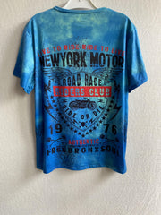 NEW YORK MOTOR Pattern Print Men's Short Sleeve T-shirt Graphic Tee