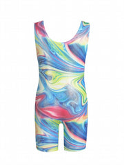 Girls Sleeveless Athletic Jumpsuit Gymnastics Leotards Cycling Training Wear
