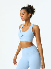 Women's Sports Yoga Tank Bra Scoop Neck Stretchy Solid Sports Bra