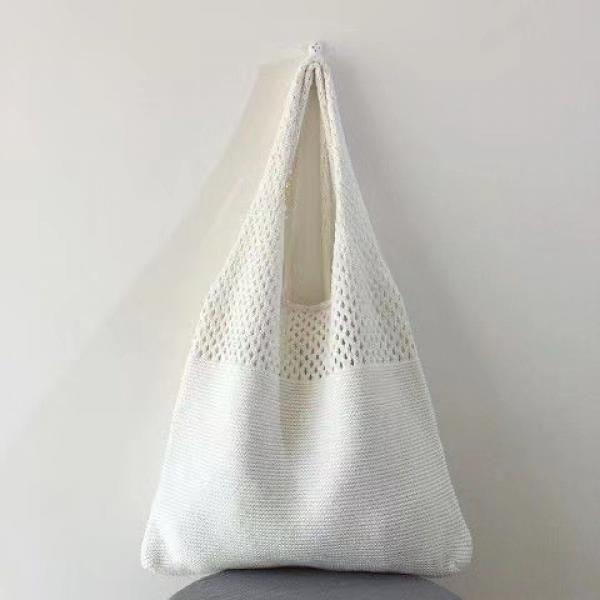 Women's Boho Style Knitted Shoulder Tote Bag