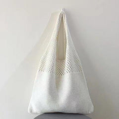Women's Boho Style Knitted Shoulder Tote Bag