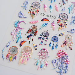 5D Embossed Dream Net Nail Sticker For Women