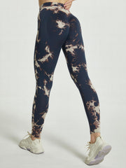 Tie Dye High Stretch Sports Leggings High Waist Yoga Running Tight Pants