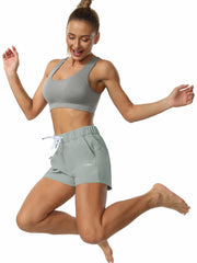 High Waist Yoga Sports Shorts with Side Pockets