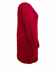 Cable Long Sleeve Sweater Dress with Pockets