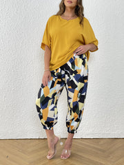 2 Piece Set Top & Print Pant