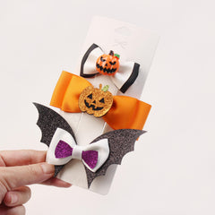 3pcs Cartoon Bat Hairclip Bow Halloween Hair Accessories