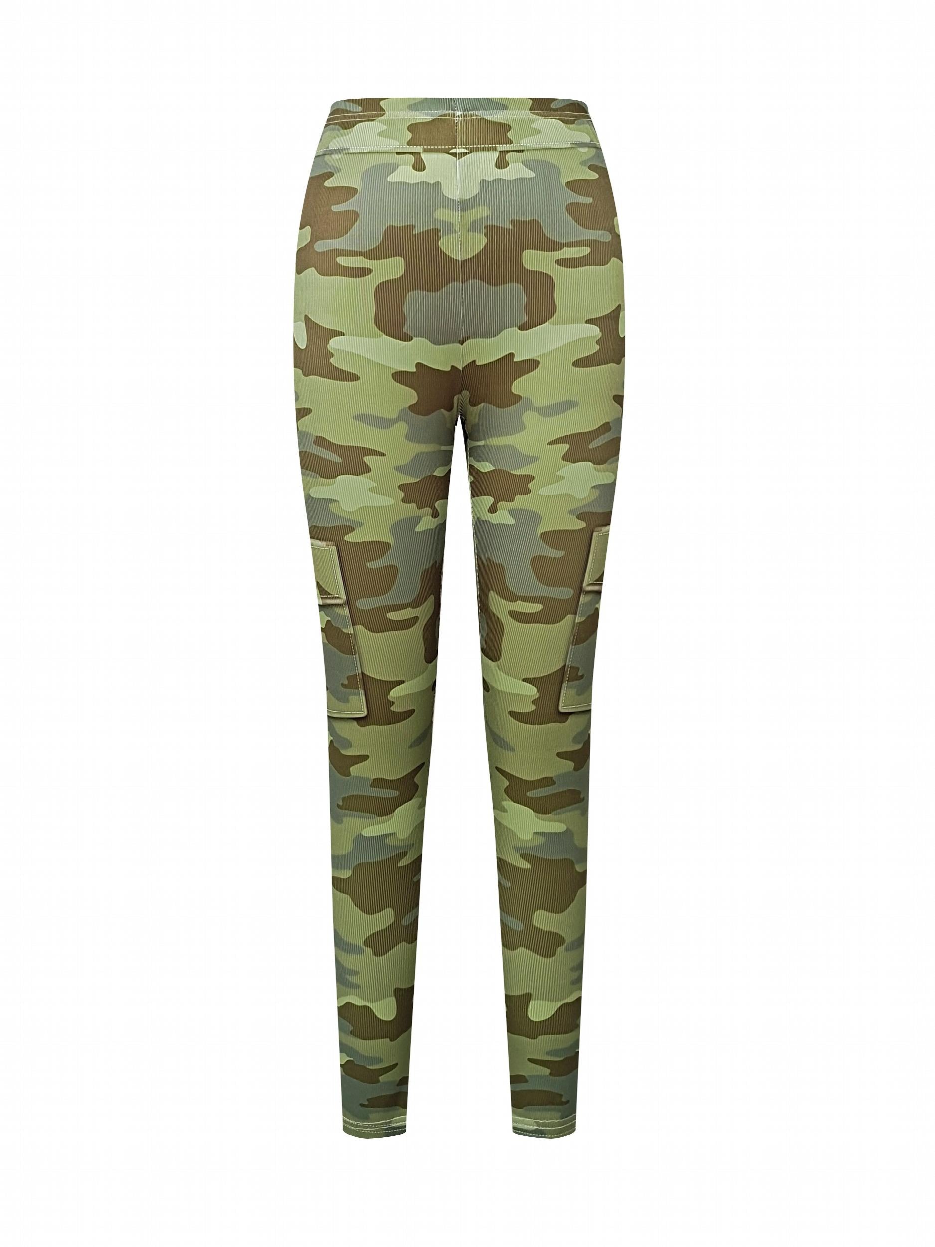 Camouflage Pattern Sports Leggings High Stretch Yoga Running Fitness Tight Pants