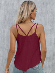 Eyelet Double Shoulder Strap Cami Top