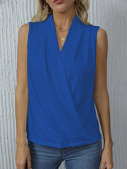 Ruched Surplice Neck Tank Top Sleeveless
