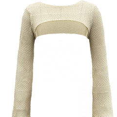 Vacation Crop Knitted Sweater Long Sleeve Casual Sweater Spring & Summer