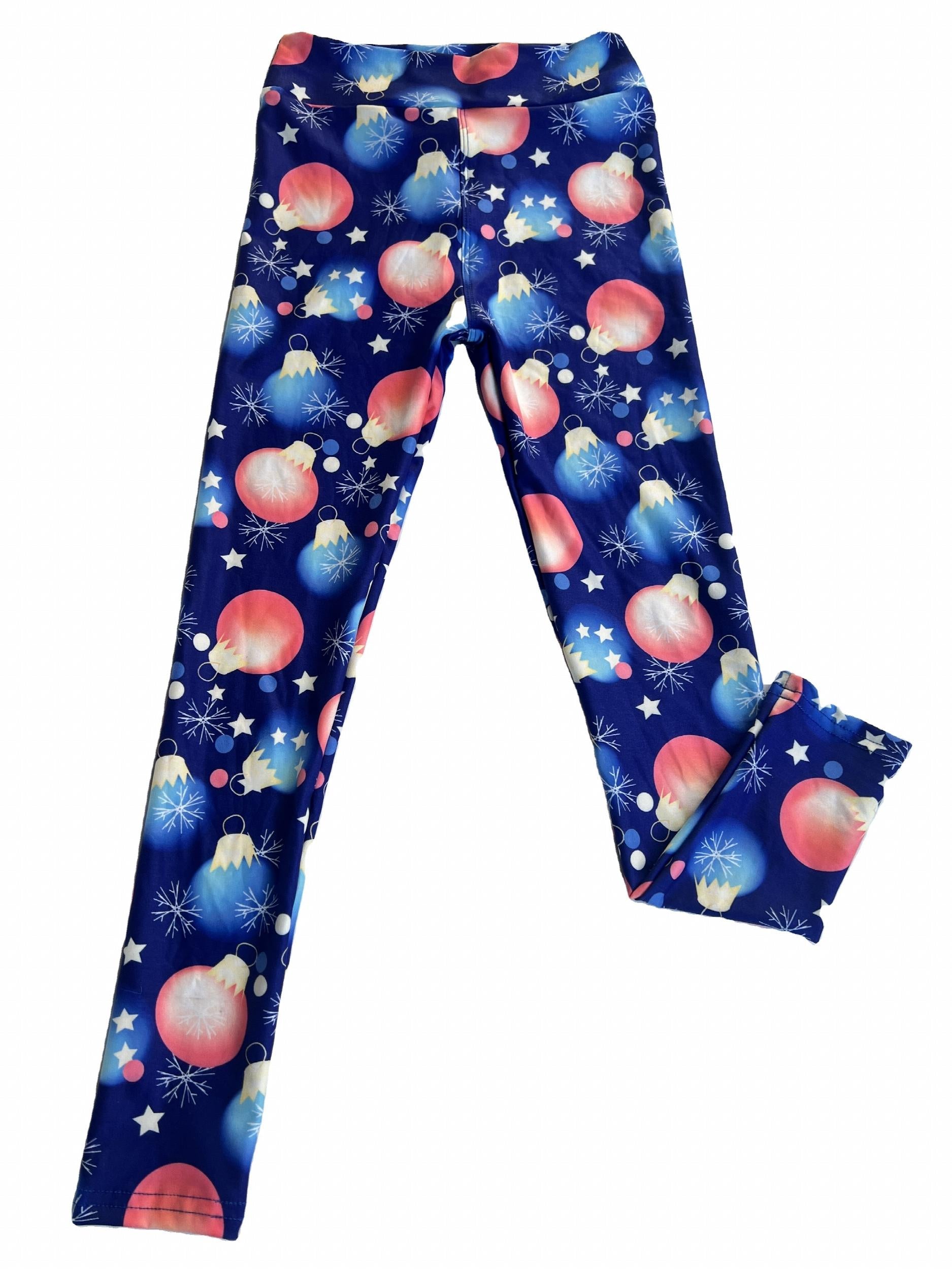 Girls Xmas Lamps Print Leggings Soft Pants Kids Clothes