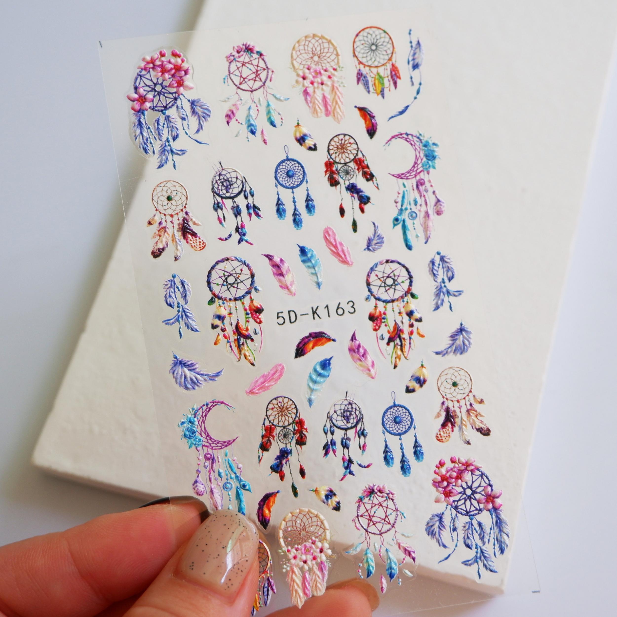 5D Embossed Dream Net Nail Sticker For Women