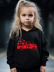 2pcs Love Truck Graphic Hoodies Pants Set Outfits Spring Fall Sports Gift Girls