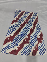 Star & Stripe Print Shirred Tube Top Bandeau Top for Summer