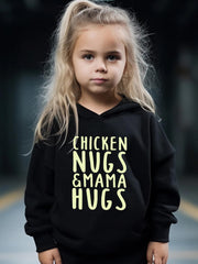 Mama Hug Pattern Hooded Sweatshirt Girls