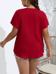 Casual Blouse Women's Plus Cut Out Batwing Sleeve Blouse