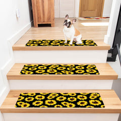 Sunflower Stair Treads Non Slip Carpet Mat Indoor Stair Runners Washable