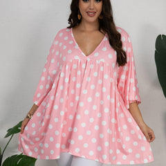 Polka Dot V Neck Stretch Sleep Dress