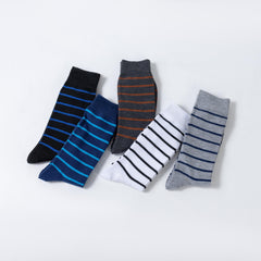 Men's Striped Crew Socks Antibacterial Breathable Comfortable Socks