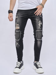 Men's Knee Ripped Hip Hop Style Skinny Jeans