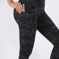 Women's Camo Print High Waist Leggings with Pockets