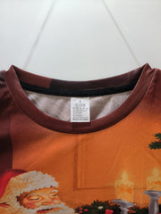 Santa Claus Print Men's Short Sleeve T Shirt Autumn Tee