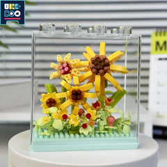 UKBOO 3D Flower Building Blocks Roses Bouquet Colorful Desktop Ornament