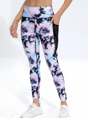 Tie Dye High Waist Yoga Pants Pocket Quick Dry Butt Lift Yoga Leggings