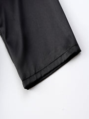 Satin Long Sleeve V Neck Robe with Belt