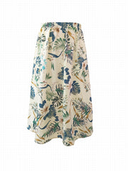Floral Print Elastic Waist Skirt Casual Skirt For Spring & Summer