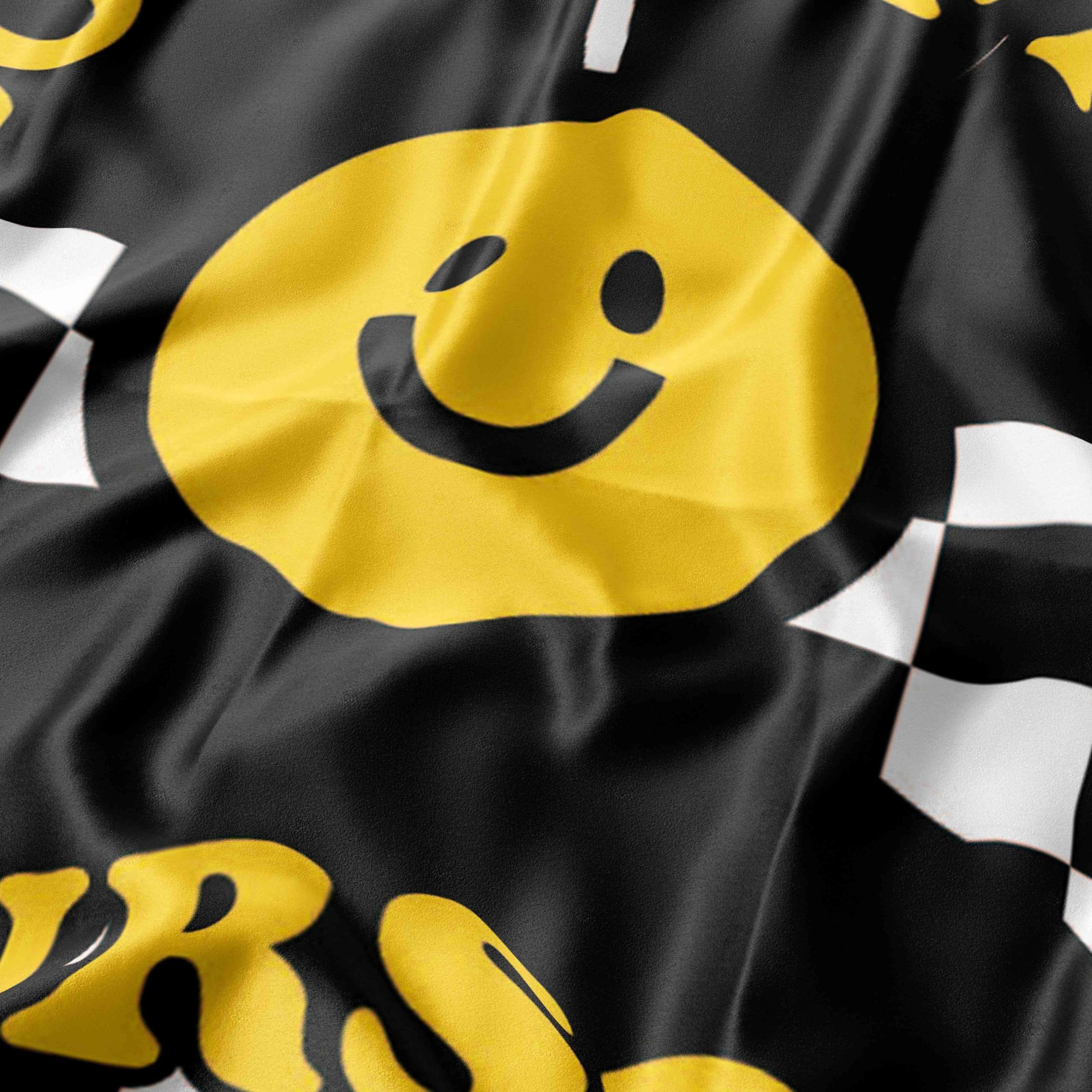 Smiling Face Bandana Hip Hop Square Scarf Headband Handkerchief Women