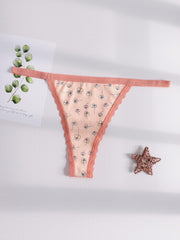 3 Pack Plus Size Floral Print Lace G-string Thongs Set