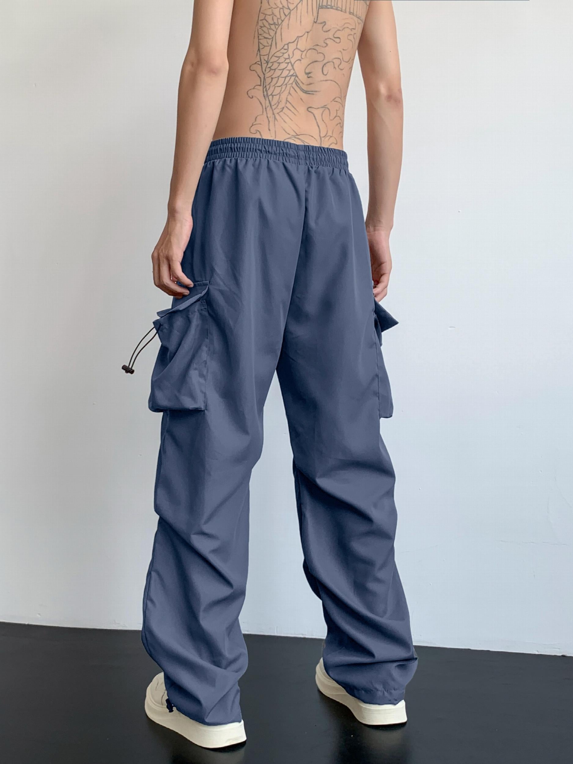 Men's Cargo Pants Casual Hip Hop Style Loose Fit Wide Leg Pants