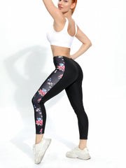 Floral Print Yoga Pants High Stretch Fitness Leggings Women's Activewear