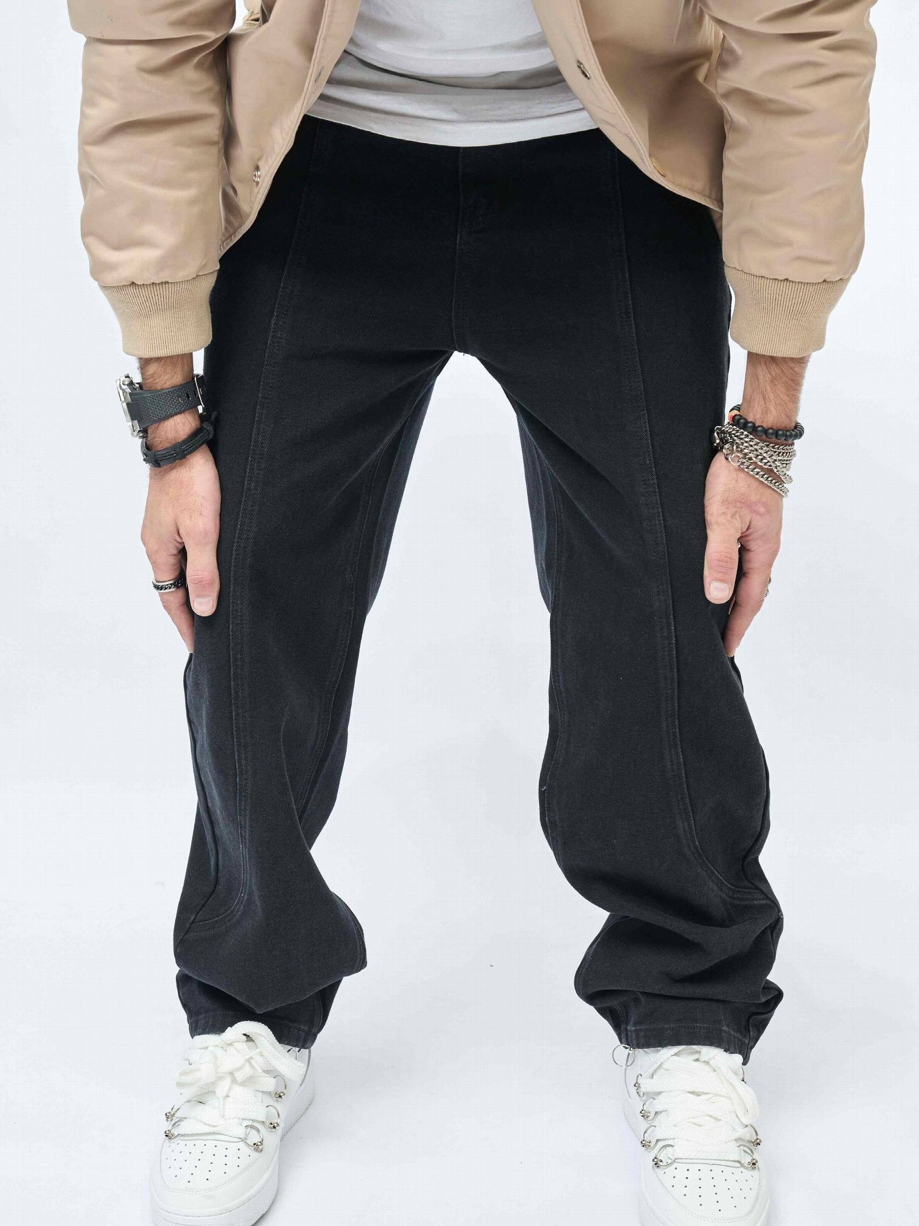 Men's Wide Leg Jeans Loose Fit Casual Denim Pants