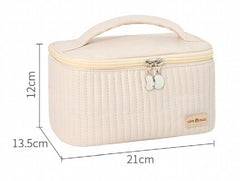 Women's Leather Travel Toiletry Case Bag Ice Cream Organizer Box