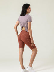 Women's High Waist Tight Pants Running Sports Fitness Pants Bike Shorts