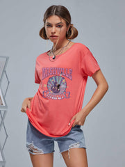 Women's Guitar Music Casual Sports Tee Crew Neck Short Sleeve