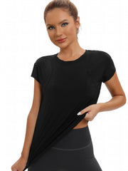 Women's Casual Sports T-shirt Round Neck Short Sleeve Running Shirt